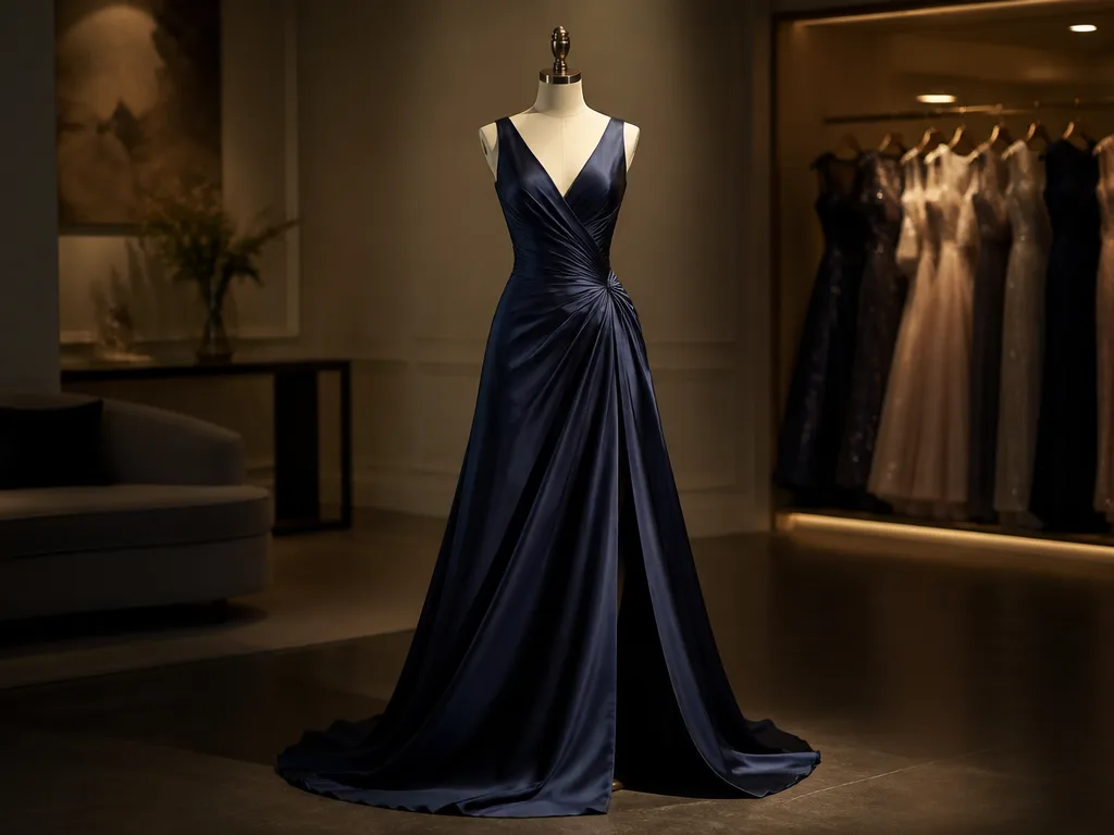 Elegant festklänning på en skyltdocka i en butik